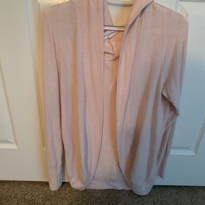 Pink cardigan with hood